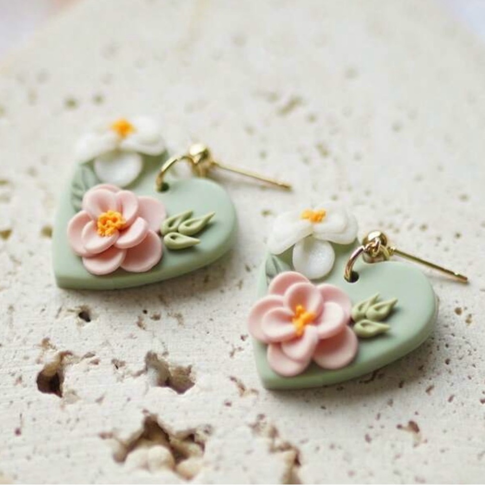 Boho Floral Vintage Resin Earrings